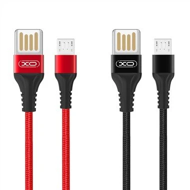 Cabo USB trançado com design de plugue cego de dupla face